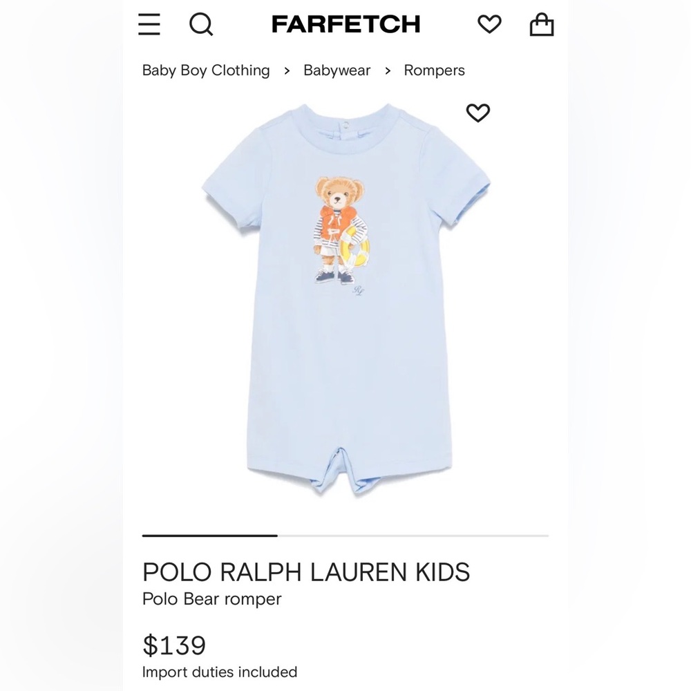 NWOT Baby Boy Ralph Lauren Shortall